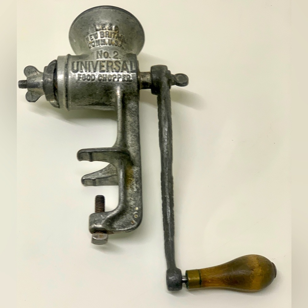 Vintage 1899 Patented L F & C Universal #2 Solid Metal Table Mount Food Chopper
